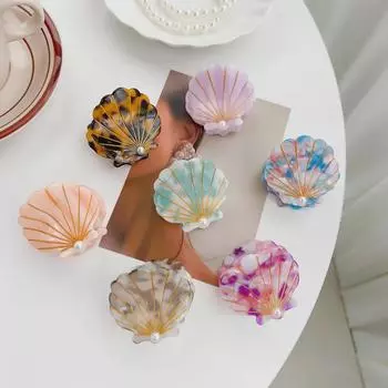Шпилька для волос Bofeiya Summer Pearl Shell из ацетата – клипса Sweet Dopamine Shark
