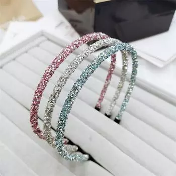 Шпилька для волос, повязка на голову, простой милый женский блестящий узел, полный бриллиантовый аксессуар, модные волосы 17*0.7cm