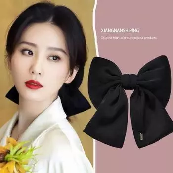 Шпилька с супер бантом, черная пружинная заколка, аксессуары для волос, корейская версия простой шпильки чёрный