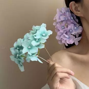 Шпильки для волос для пучков, имитация цветка, шпилька для волос в китайском стиле, заколка для волос в стиле ханьфу, аксессуары синий/зелёный