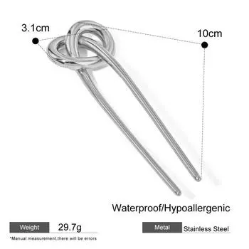 Шпильки для волос из нержавеющей стали в форме буквы U с узлом из веревки, водонепроницаемые металлические, уникального дизайна, ювелирные аксессуары, универсальный женский подарок