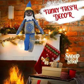 Шпионы за наклонившейся куклой-эльфом, украшение для дома и сада из смолы One Size синий