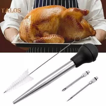 Шприц для индейки пищевой Добавить приправу Здоровый Износостойкий Масло Пипетка Ароматизатор Игла Кухонные Гаджеты красный