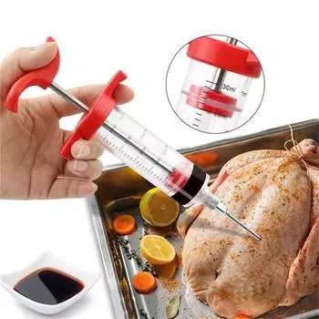 Шприц для сока для жарки, шприц для приправ, игла для индейки, маринованные шприцы, говяжий стейк, барбекю с иглой, кухонный инструмент для кейтеринга