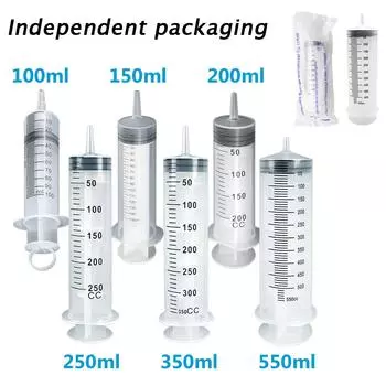 Шприцы большой емкости 100 мл/150 мл/200 мл/250 мл/350 мл/550 мл с 30-дюймовым пластиковым шлангом для инъекций, шприц для кормления домашних животных