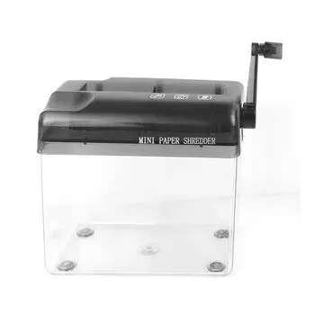 Shredder Manual Shredder Mini Shredder A6 Hand Silent Shredder Easy to carry and perfect for use office/home/school (Black)