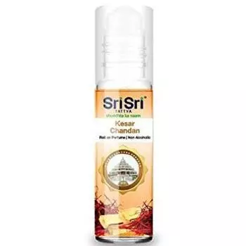 Шри Шри Таттва шуддхта ка наам Роликовый парфюм - Кесар Чандан для унисекс, 20 мл (10 мл X Упаковка из 2 шт., Сандаловое дерево)