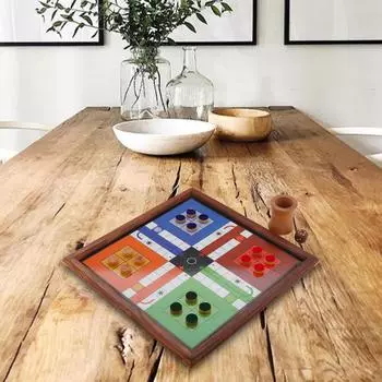 Shriji Crafts Деревянная 2-в-1 лестница-лудо и змея для семейной игры «Друзья»