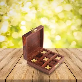 Shriji Crafts деревянная игра в крестики-нолики с полосками линий,