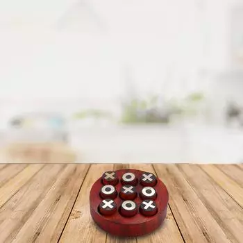 Shriji Crafts Premium Wooden Round Tac Tac Toe, Orange Color, Развивающие игрушки