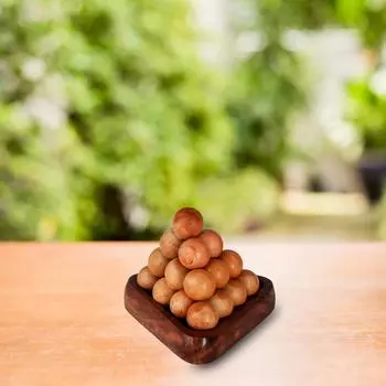 ShrijiCrafts - деревянная пирамидка ручной работы, головоломка для детей и малышей M коричневый