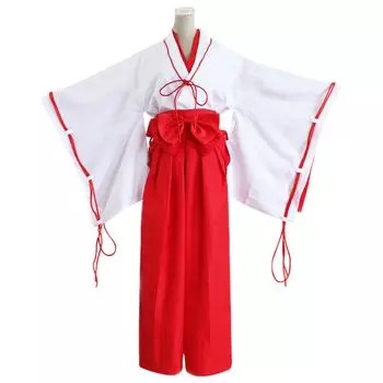 Shrine Maiden Japanese Japanese Mini Ribbon Shrine Shrine Cosplay New Halloween School Festival Costume [Formemory] Costume, Clothes, Style,