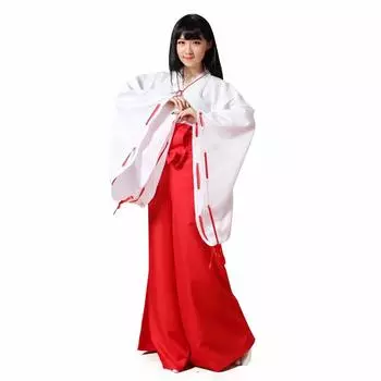 Shrine Maiden White Scarlet Shrine Shrine Косплей Новый японский костюм на Хэллоуин [Магазин Джоэла Дина] Костюм, Пальто, Хакама, Maiden, Maiden, Костюм,