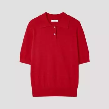 [shs Miss] Basic Collar Neck Knit Sskpop22230 Re Red/55