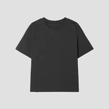 [shs Miss] Basic Round Neck ShorT Sleeve T shirT sajTsp22510 blacks/00