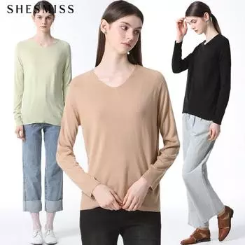 Shs Miss Basic V-образный вырез Трикотаж Light green (LN)/55