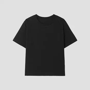 [shs Miss] Базовая футболка с круглым вырезом и коротким рукавом sajTsp22510 Bk blacks/00