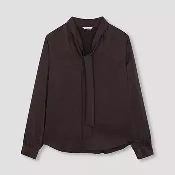 Shs Miss Bow Neck Satin Blouse Swwbln31010 Pu purple/55