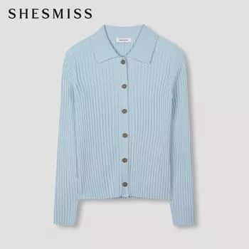 Shs Miss CoLlar Neck Button Knit Sskpon41040 Ll light blue/55