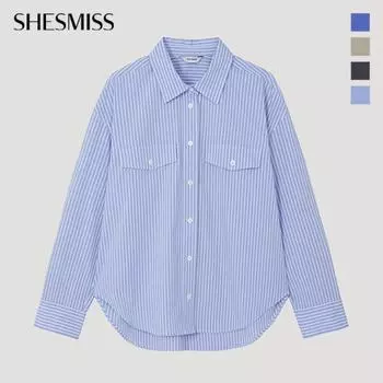 Рубашка Shs Miss Cotton Striped Pocket Shirt Swwstp12070 beige/55