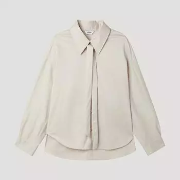 [shs Miss] Cotton Tie Neck Shirt Swwstp11020 creamy/55