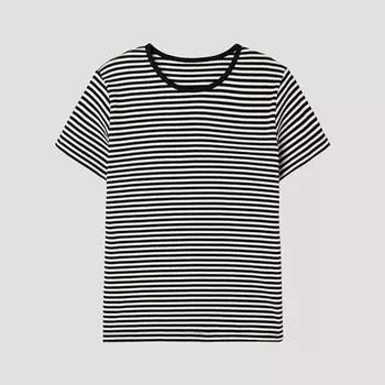 [shs Miss] Футболка в полоску sajTsp22030 Bk blacks/00