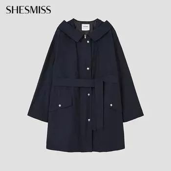 Shs Miss Hooded Belted Half Jumper Swwjpp11010 Dn DARK NAVY/55