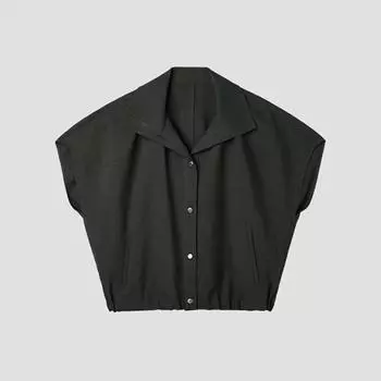 [shs Miss] Куртка без рукавов с широким воротником Swwjkp22170 Ch charcoal/55