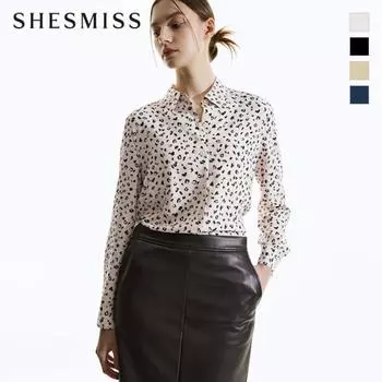 Shs Miss Leopard Printing Shirt Swwstn31060 Till Green/55