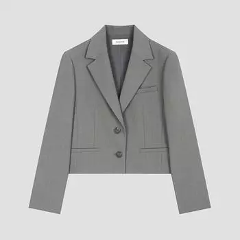 Shs Miss Minimal Crop Set Up Jacket Swsjko11050 Gr Grey/44