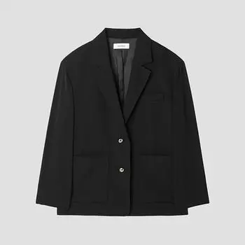 [shs Miss] Patch Pocket Single Two Button Jacket Swwjkp22110 blacks/55