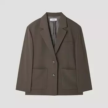 [shs Miss] Patch Pocket Single Two Button Jacket Swwjkp22110 Br Braun/55