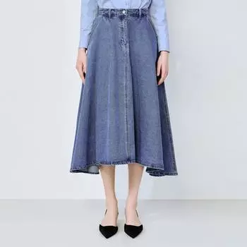 [shs Miss] Расклешенная джинсовая юбка миди Ssmsko12020 Blue/55