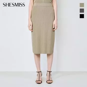 Shs Miss Rib Banding Knit Skirt Ssksko22080 beige/55