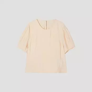 [shs Miss] Round Neck Puff BLouse Swwblp22140 Lo light orange/55