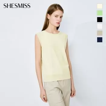 Shs Miss Round Neck Sleeveless Knit Sskpoo22060 blacks/55