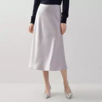 [shs Miss] Satin Flared Midi Skirt Swwsko11050 light yellow/44