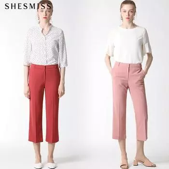 Укороченные брюки Shs Miss Slit Boot Cut CORAL PINK (CO)/55