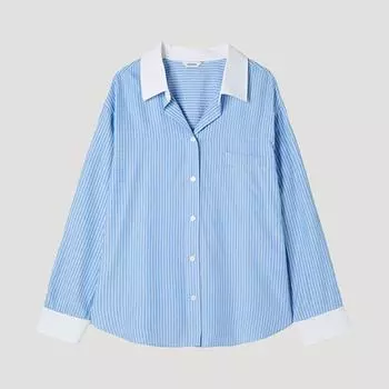 Shs Miss Stripe Collar Shirt Swwstp12080 Bl Blue/55