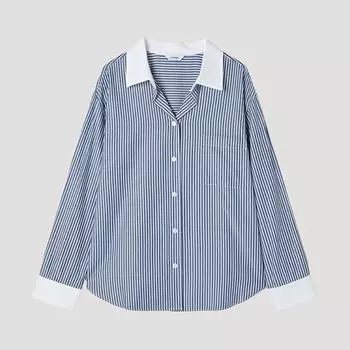 Shs Miss Stripe Collar Shirt Swwstp12080 Na navy/55