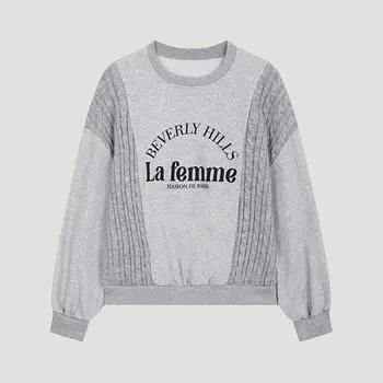 [shs Miss] Трикотажный блок с круглым вырезом Sajtso12050 Mg MELANGE GRAY/00