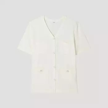 [shs Miss] V Neck Middle Cardigan Sskcdp22090 Cr creamy/55