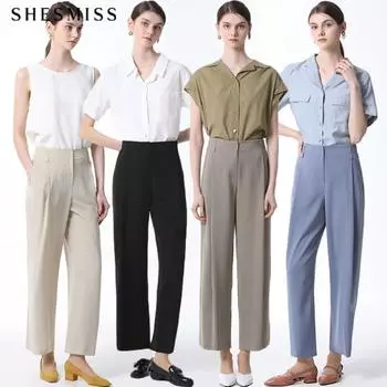 Shs Miss Wide Banding Tin Pants blue (BL)/55