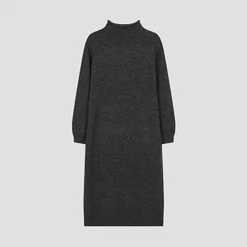 Shs Miss шерстяное трикотажное платье с полуворотником Sskopo42020 blacks/55