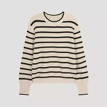 Shs Miss Wool Stripe Round Neck Knit Sskpoo42050 blacks/55
