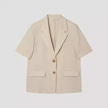 [ShS S miSS] Льняной пиджак с двумя пуговицами и коротким рукавом Swwjkp22050 Be beige/55