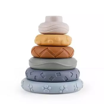 Штабелированные детские строительные блоки, игрушки, мягкие игрушки для самостоятельного прорезывания зубов, детские развивающие игрушки для раннего развития Six-layer soft rubber ring