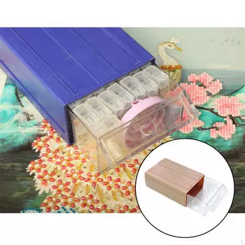 Штабелируемая коробка для хранения оборудования Diy, органайзер с блестками и бусинами со стразами синий