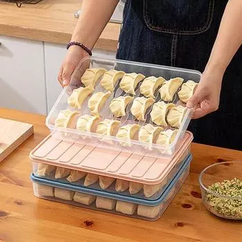 Штабелируемая коробка для хранения продуктов, морозостойкий полипропилен, вакуумная консервация, холодильник-органайзер для дома L белый