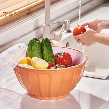 Штабелируемая квадратная пластиковая миска с крышкой. Большое отверстие. Компактная салатница для приготовления еды. Кухонные принадлежности. S зелёный